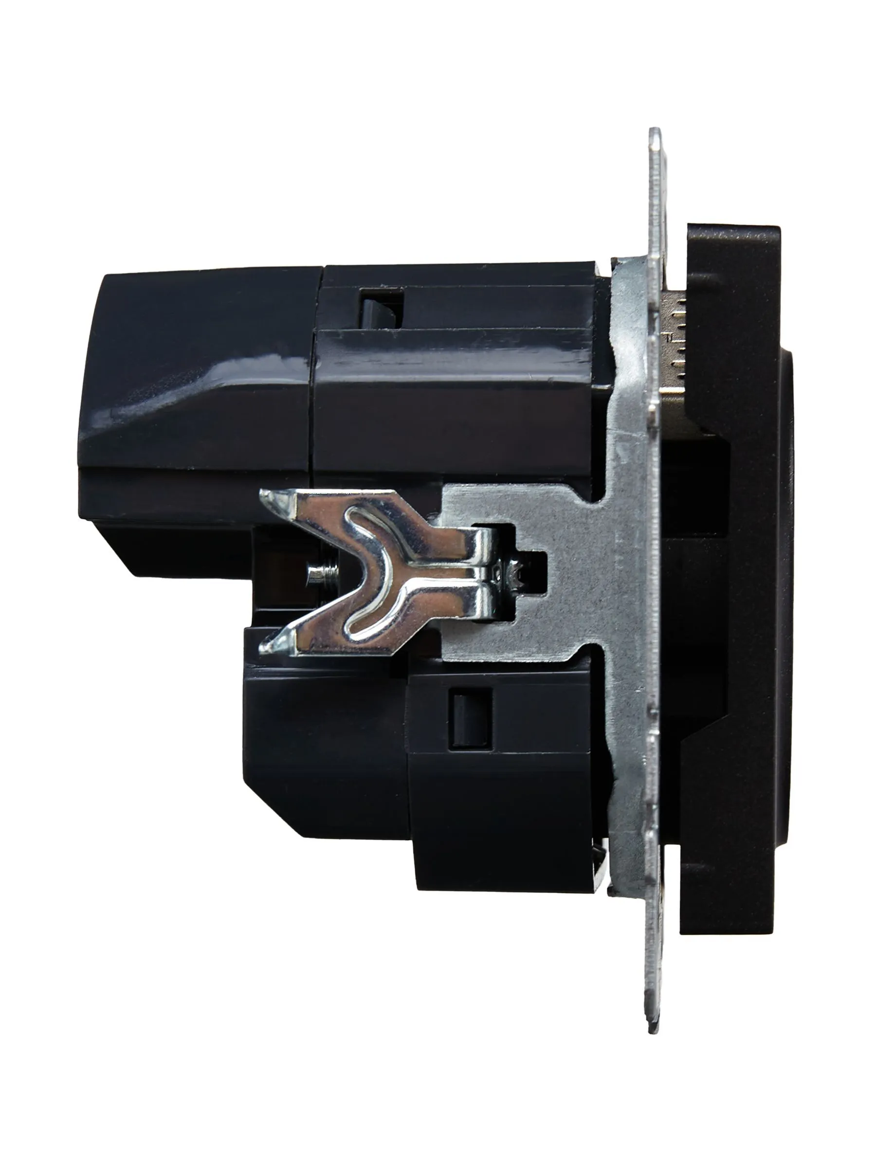 BRITE Розетка 1-местная с заземлением с защитными шторками 16А с USB A+A 5В 3,1А РЮш10-2-БрЧ черный IEK - Фото 6