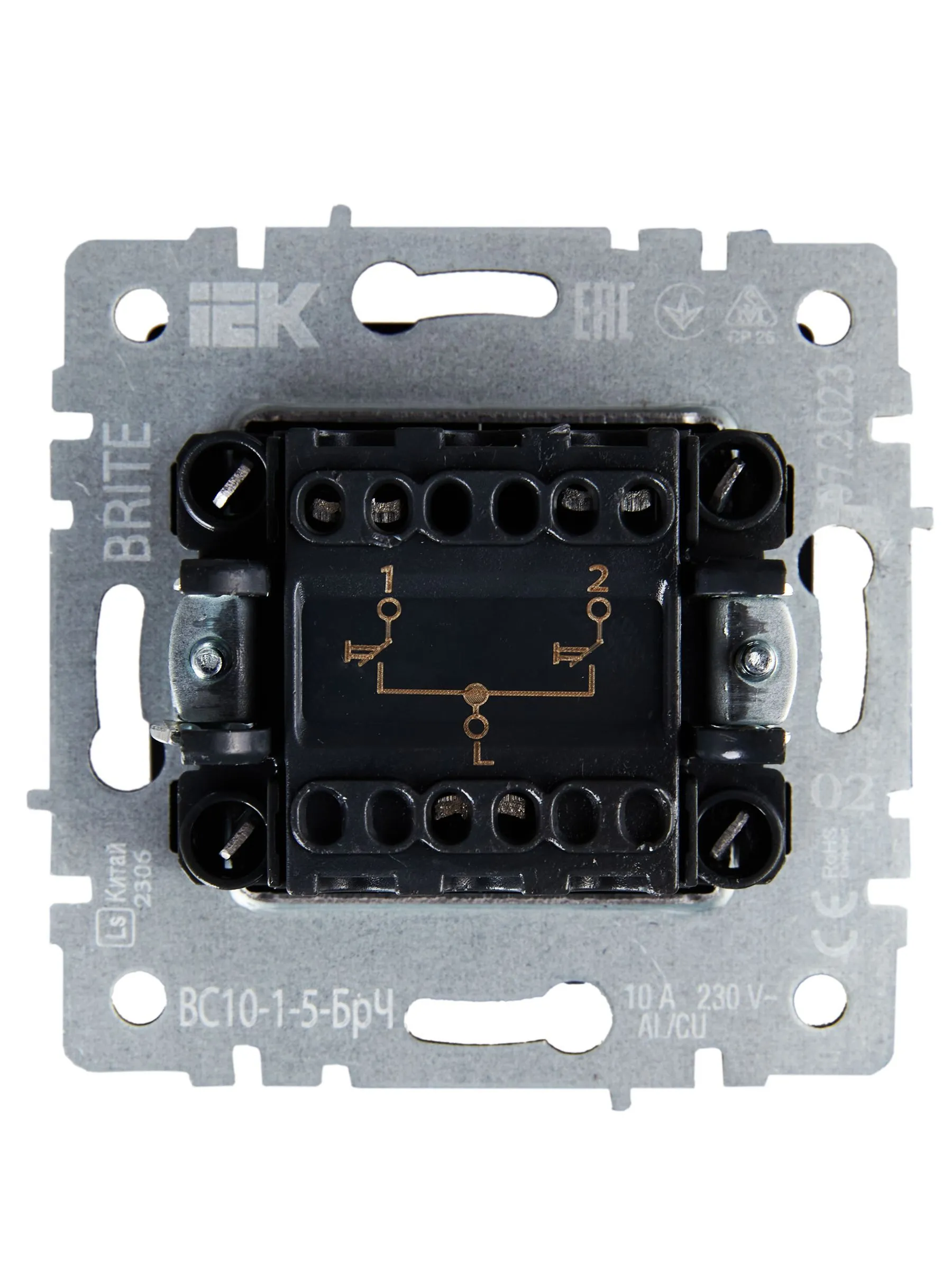 BRITE Выключатель жалюзи 10А ВС10-1-5-БрЧ черный IEK - Фото 7