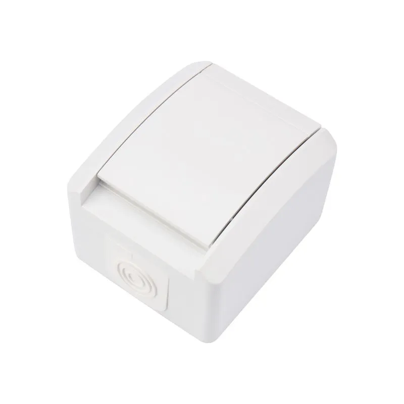 Розетка одноместная (керамика) INDUSTRIAL IP54 с/з, о/у, белая KRANZ