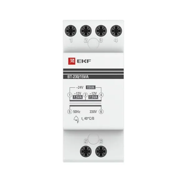 Трансформатор звонковый BT-230В/12-12В 15ВА EKF - Фото 2