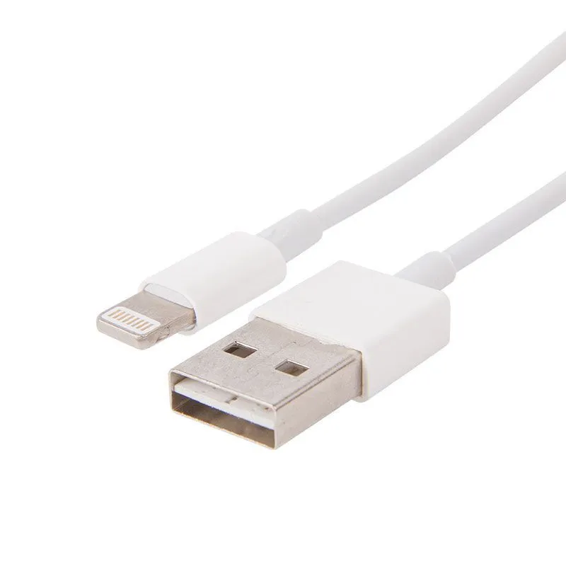 Кабель USB-A – Lightning для Apple, 2,4А, 1м, ПВХ, белый REXANT 18-0121
