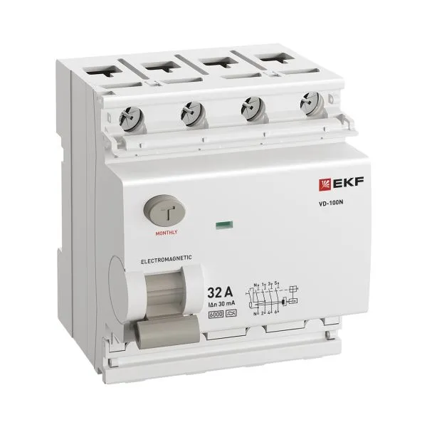 ВДТ ВД-100N 4P 32А 30мА A эл-мех 6кА PROXIMA EKF - Фото 3