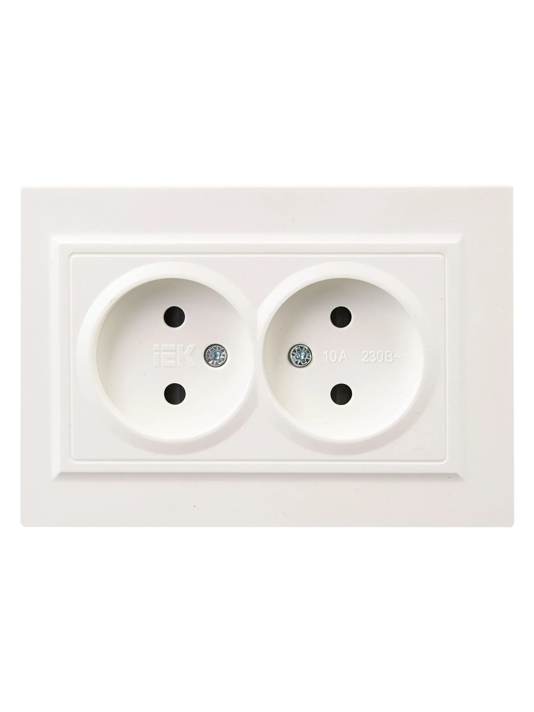 BRITE Розетка 2-местная без заземления с защитными шторками 10А в сборе РСш12-2-БрЖ жемчуг IEK - Фото 4