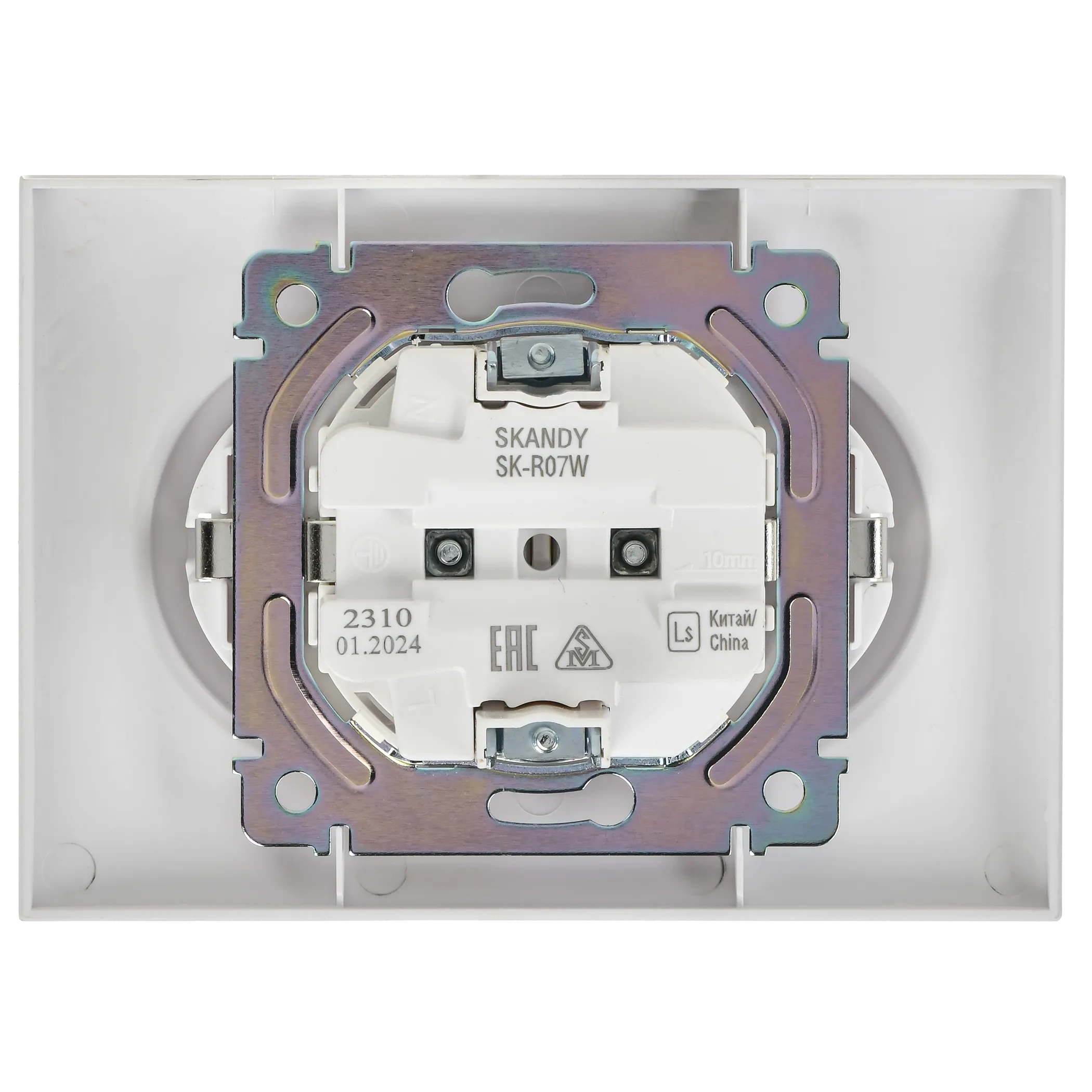 SKANDY Розетка 2-местная с заземлением с защитными шторками 16А в сборе SK-R07W арктический белый IEK - Фото 7