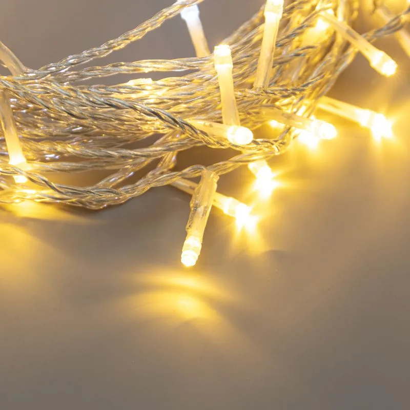 Гирлянда Нить 10м, с эффектом мерцания, прозрачный провод, IP44, 230В, диоды ТЕПЛЫЕ БЕЛЫЕ, 75LED NEON-NIGHT - Фото 3