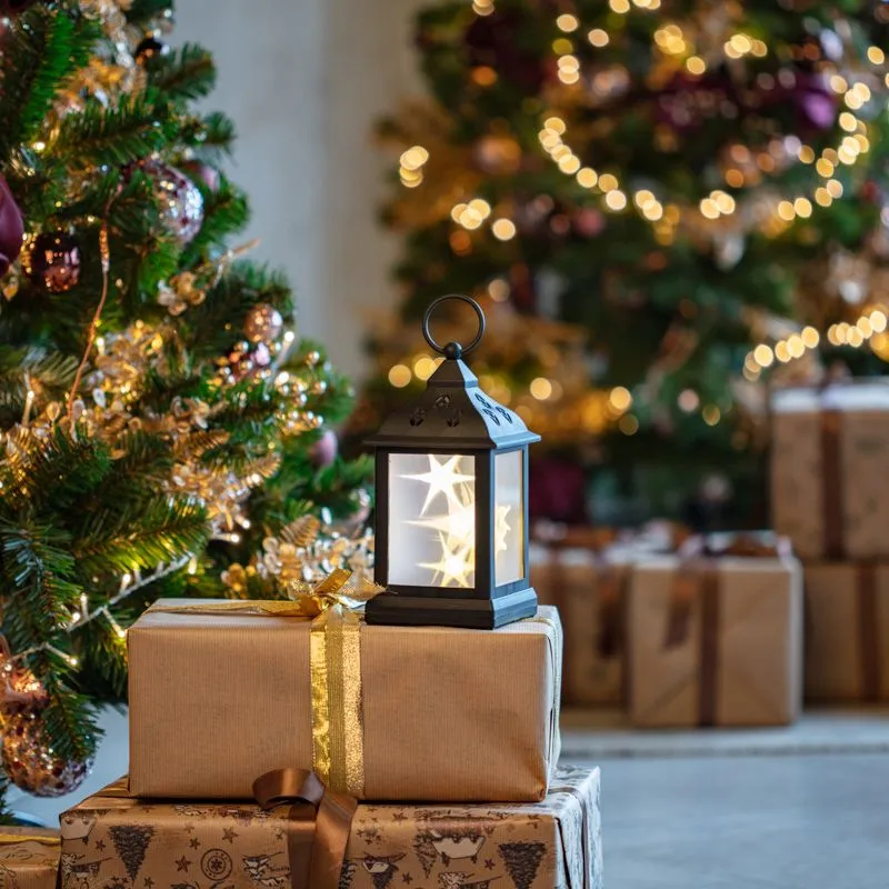 Декоративный фонарь 11х11х22,5 см, черный корпус, теплый белый цвет свечения с эффектом мерцания NEON-NIGHT - Фото 2