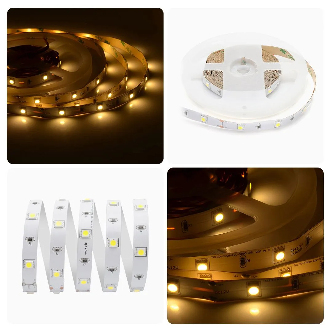 Лента светодиодная СТ smd5050 30д/м 12В 3000К IP20 5м Apeyron - Фото 8