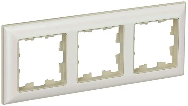 BRITE Рамка 3-местная РУ-3-Бр бежевый/жемчужный IEK BR-M32-12-1-K10