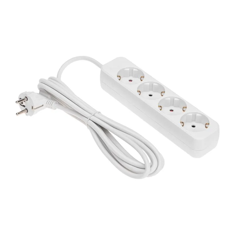 Удлинитель STANDARD 4 гнезда, 3м, 3х1,0мм², с/з, белый REXANT - Фото 2