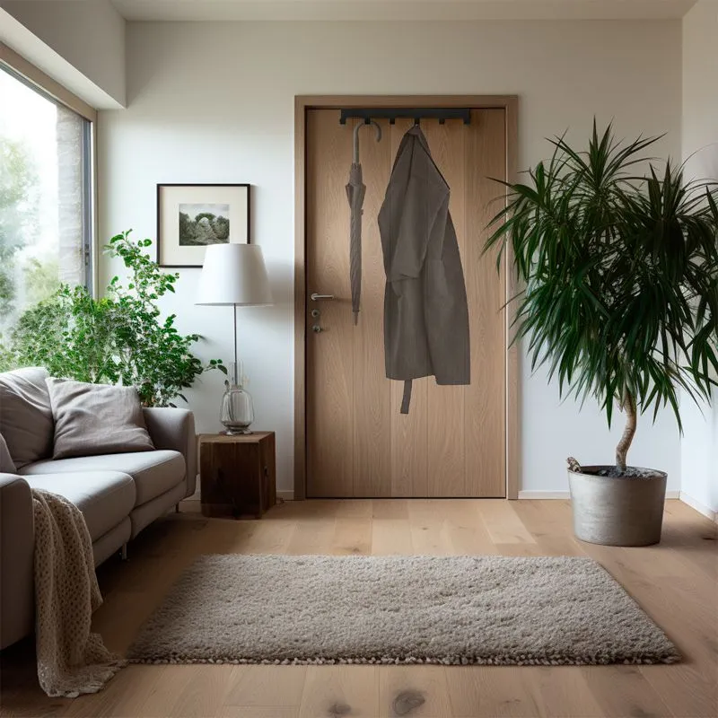 Вешалка навесная на дверь, 6 крючков, черная REXANT - Фото 2