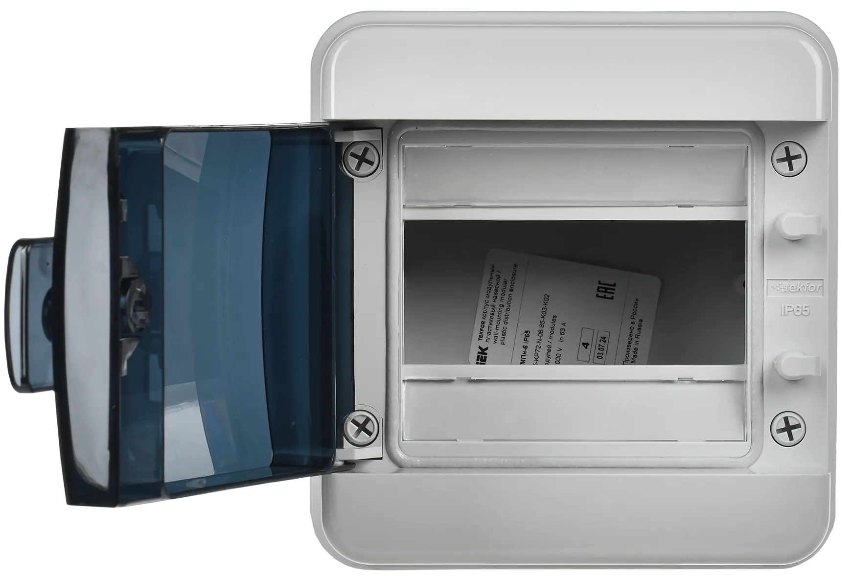 TEKFOR Корпус пластиковый КМПн-6 IP65 черная прозрачная дверь IEK - Фото 3