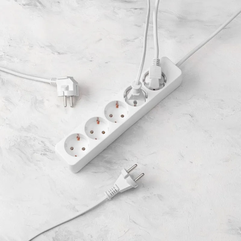 Удлинитель 5 гнезд, 3м, 3х0,75мм², с/з, белый PROconnect - Фото 2