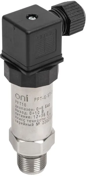Преобразователь избыточного давления PPT10 0,5% 0-6Бар 0-10В M20 DIN43650 ONI