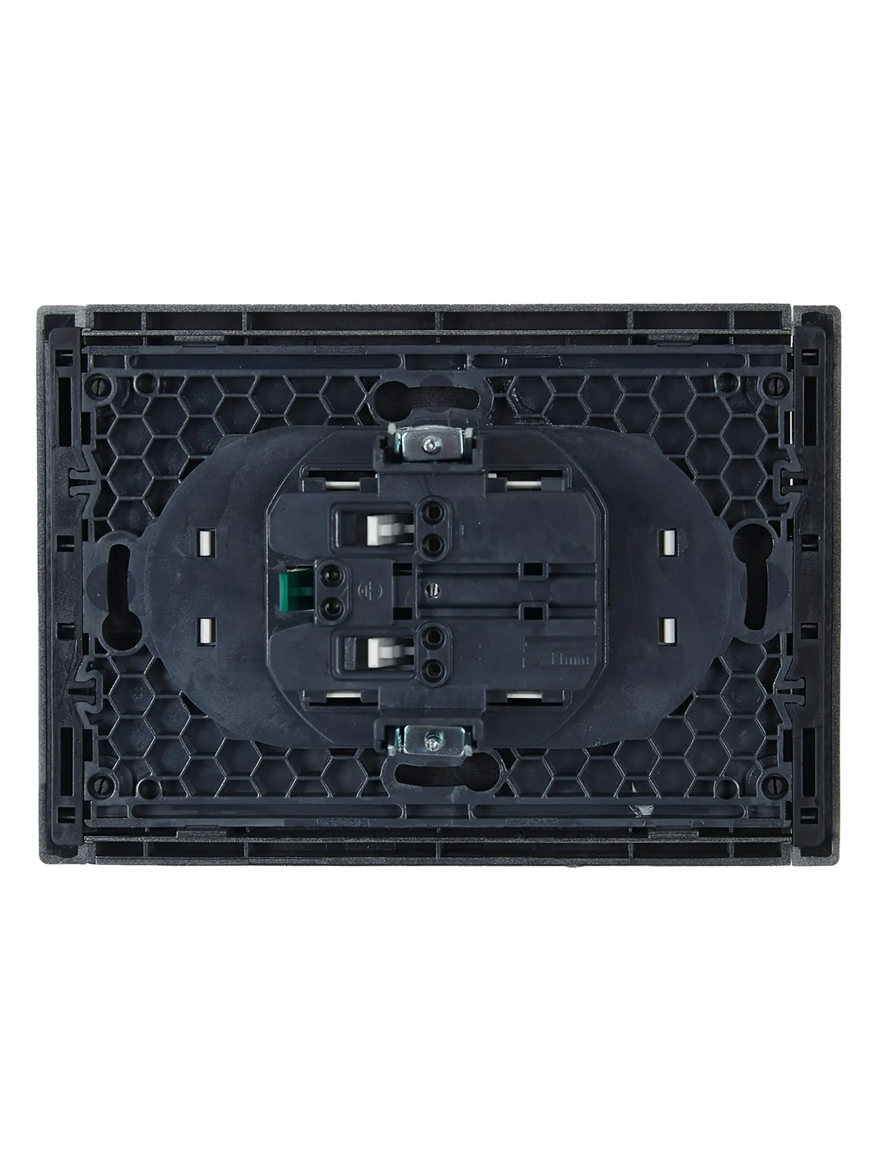 FORTE&PIANO Розетка 2-местная с заземлением без защитных шторок безвинтовое крепление 16А FP524 сталь IEK - Фото 3