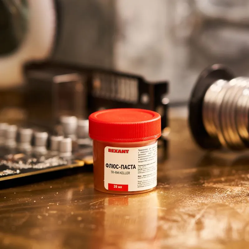 Флюс для пайки, паста TR-RM KELLER, 20мл, банка, блистер REXANT - Фото 3