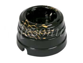 Розетка ретро фарфоровая, двухполюсная, с заземляющим контактом, коллекция "ИМПЕРАТОРСКАЯ" , цвет - 