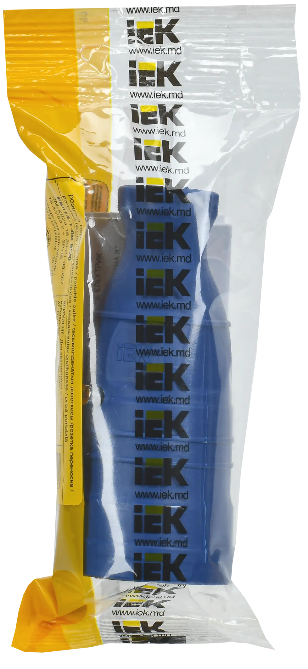 OMEGA Розетка переносная РБп14-1-0м IP20 каучук синяя IEK - Фото 2