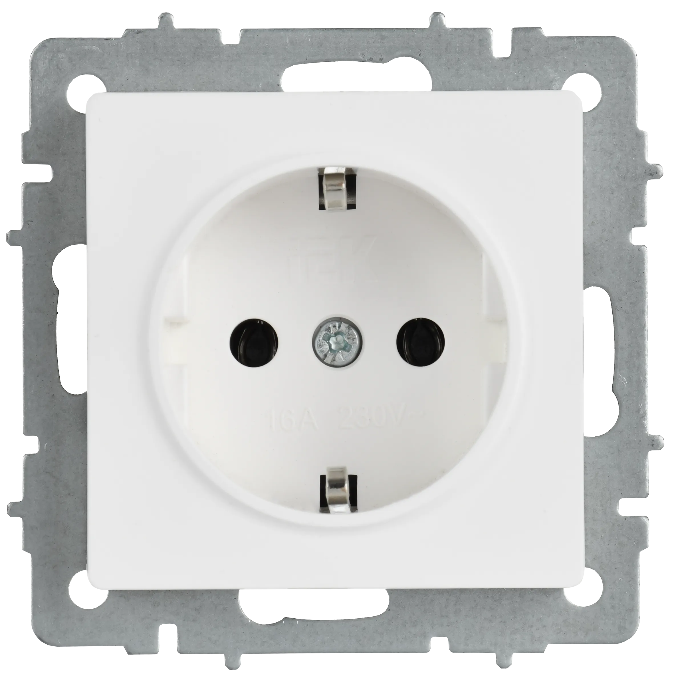BRITE Розетка 1-местная с заземлением без защитных шторок 16А РС11-1-0-БрАБ арктический белый IEK - Фото 4