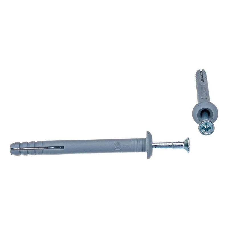 Дюбель-гвоздь грибовидный бортик, полипропилен 6х60мм, пакет (100 шт/уп) KRANZ KR-01-3621-013