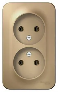 Розетка 2-м ОП Blanca 16А IP20 250В без заземл. без защ. шторок с изолир. пластиной титан SE BLNRA000214 1210594