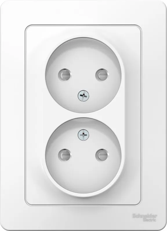 Розетка 2-м СП Blanca 16А IP20 250В без заземл. защ. шторки бел. SE BLNRS000121 - Фото 3
