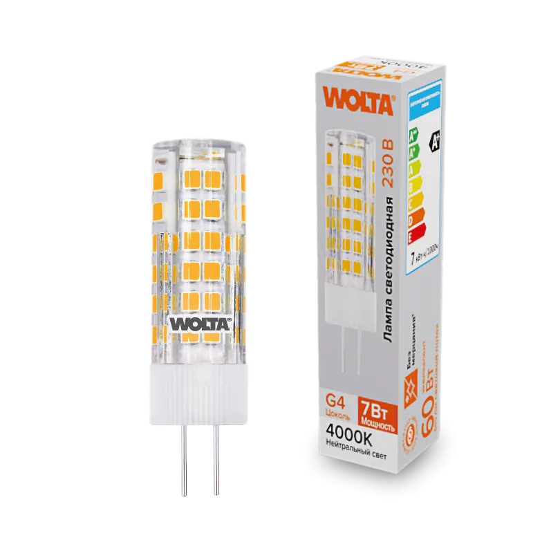 Светодиодная лампа WOLTA WSTD-JC-220V7W4KG4-C 7Вт 4000K G4