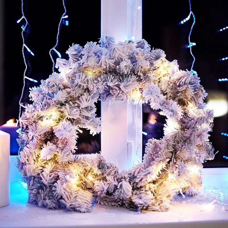Заснеженный еловый венок NEON-NIGHT Ø 45 см, ПВХ - Фото 2