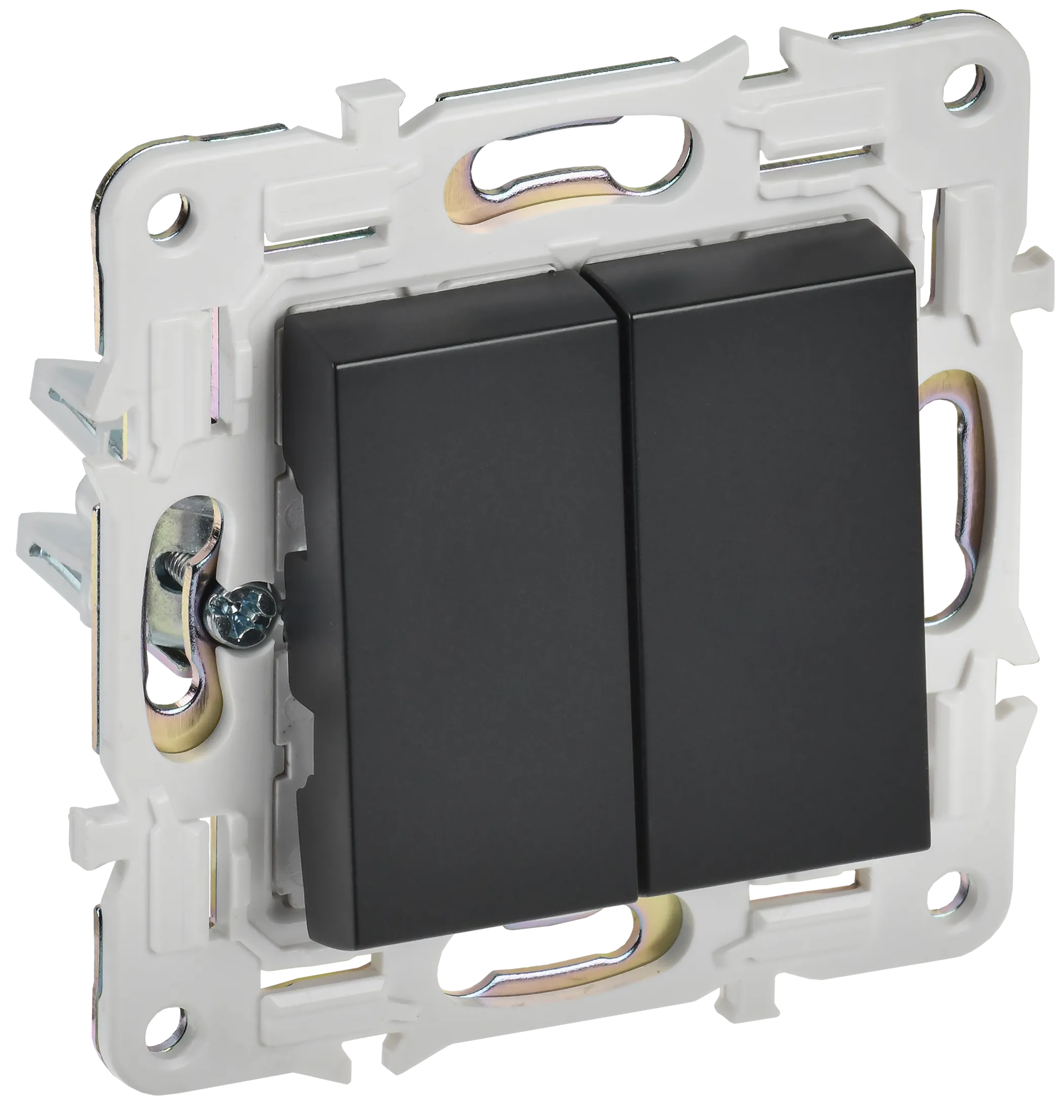 SKANDY Выключатель 2-клавишный проходной 10А SK-V05Bl черный IEK