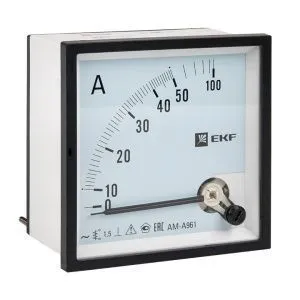 AMA-961 аналоговый на панель (96х96) квадратный вырез 50А прямое подкл. EKF ama-961-50