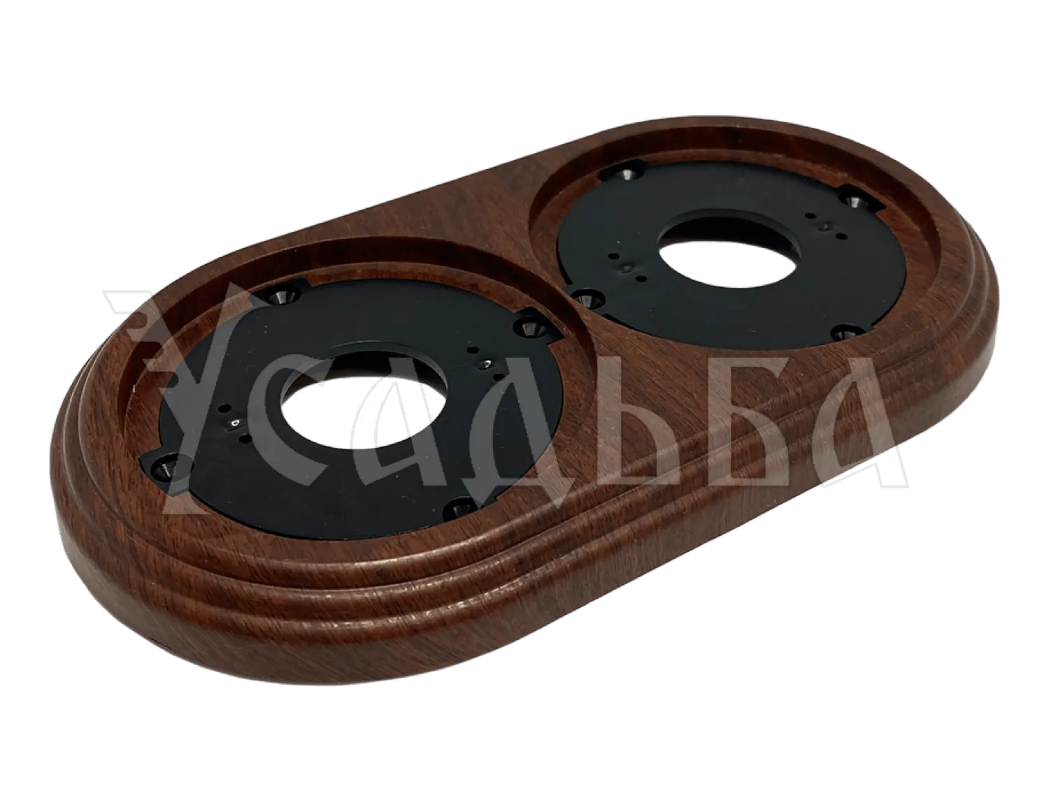 Рамка двухместная пластиковая, 163x92x14 мм, цвет - орех, серия УСАДЬБА, ТМ МЕЗОНИНЪ GE30702-14