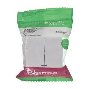 Выключатель 2-кл. ОП Blanca 10А IP20 (сх. 5) 250В с подсветкой с изолир. пластиной бел. SE BLNVA105111 1210453