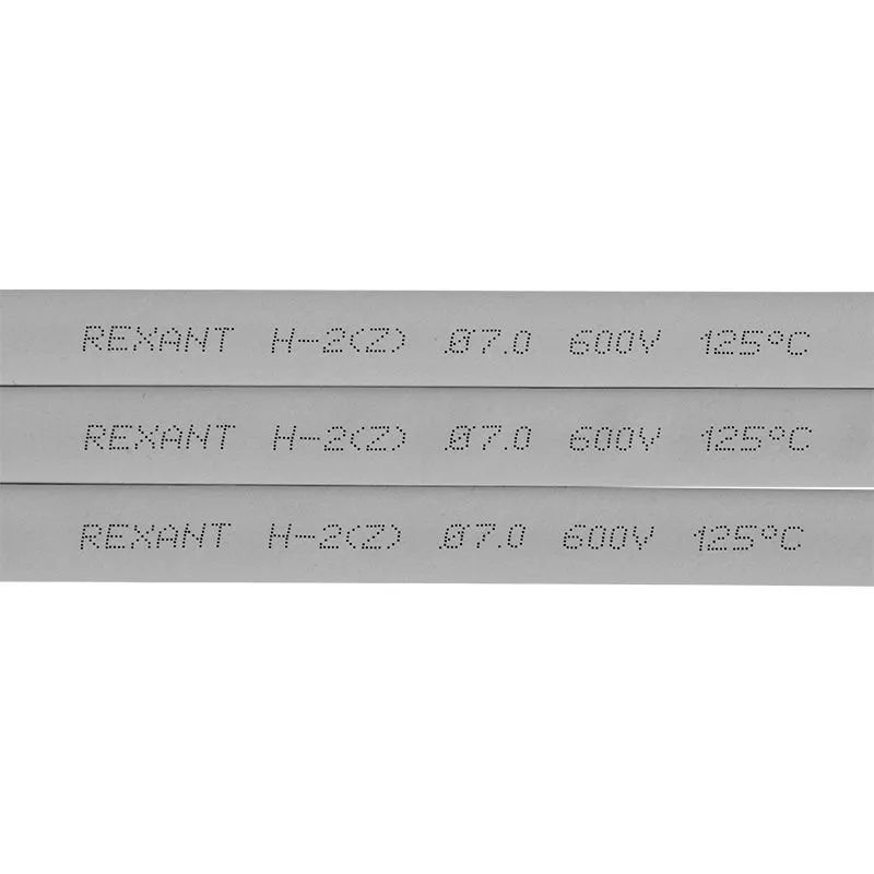 Трубка термоусаживаемая ТУТ нг 7,0/3,5мм, серая, упаковка 50 шт. по 1м REXANT - Фото 2