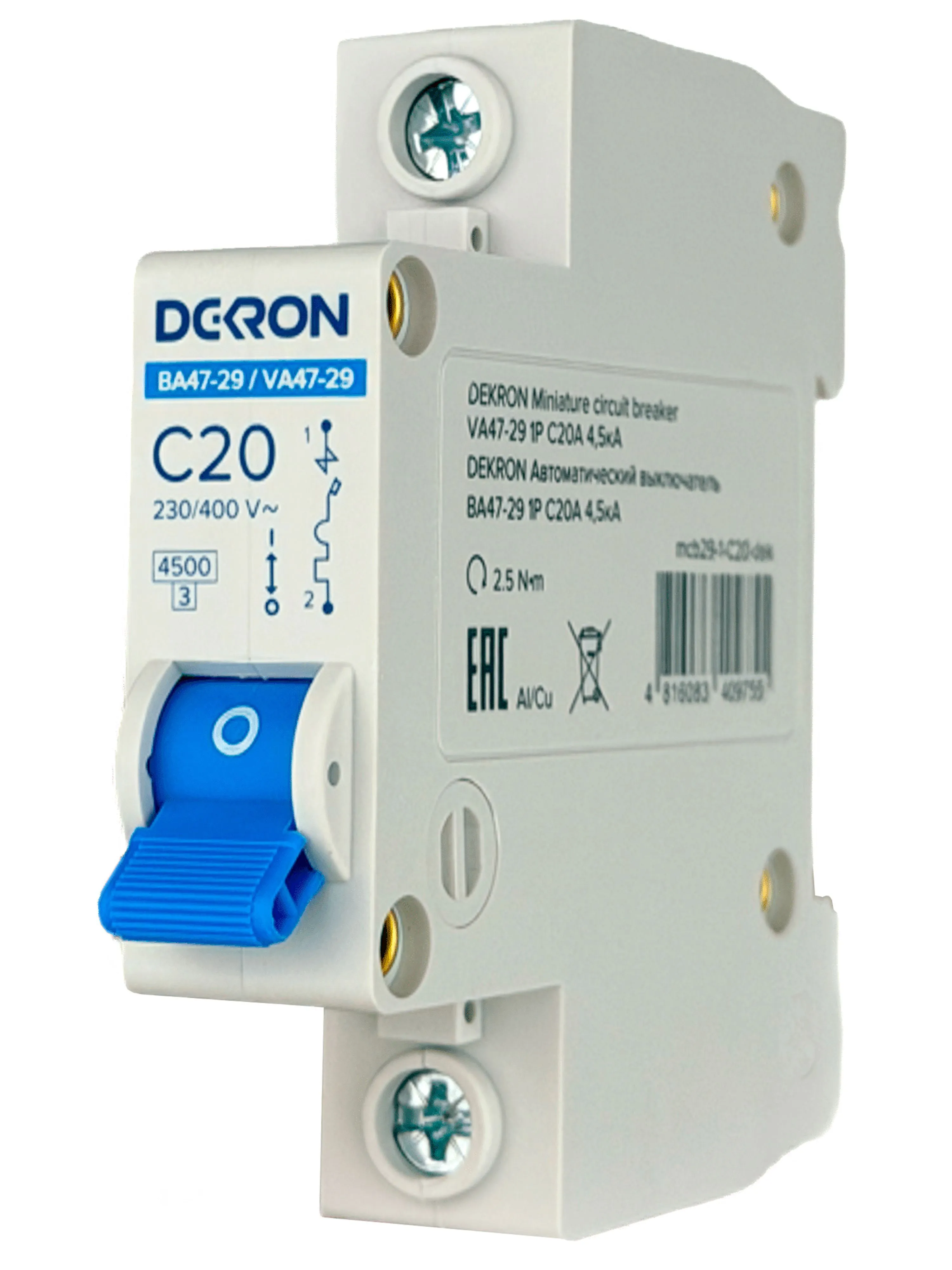 Автоматический выключатель ВА47-29 1P С20A 4,5кА - Фото 2
