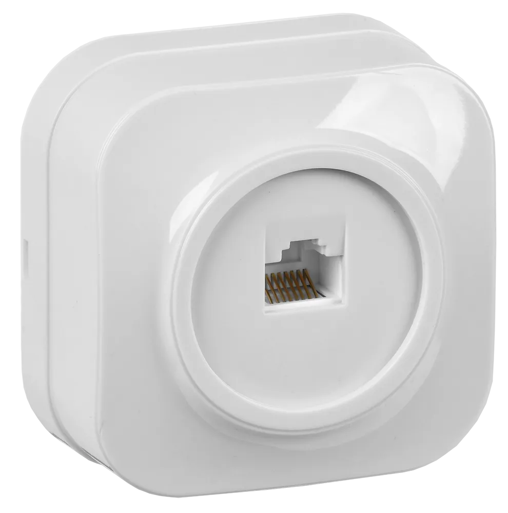 GLORY Розетка для открытой установки компьютерная RJ45 кат.5E РК10-ХБ белый IEK