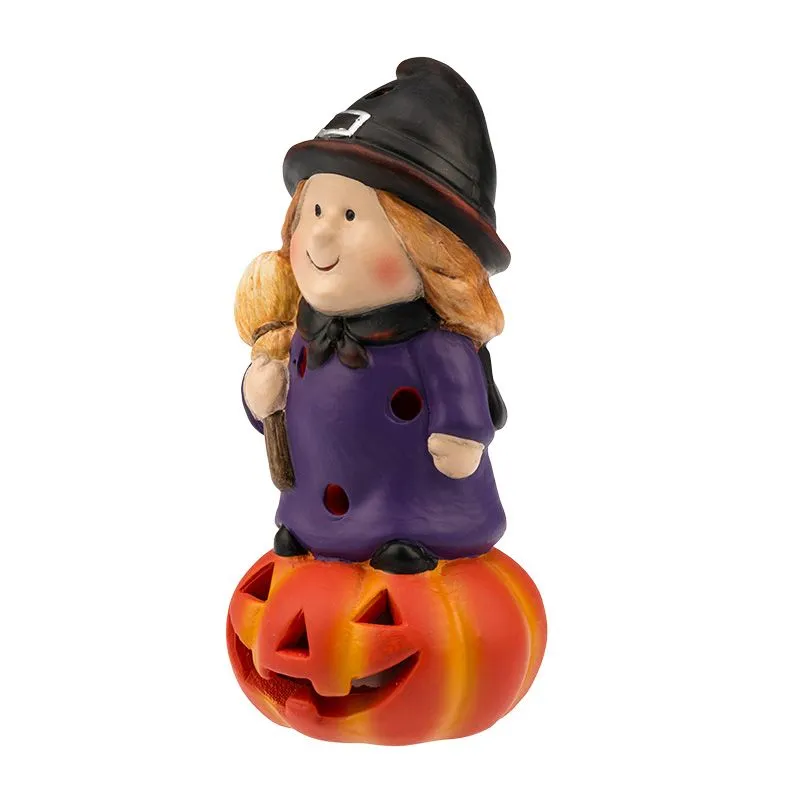 Керамическая фигурка Ведьма на тыкве 8х8х14,8 см - Фото 5
