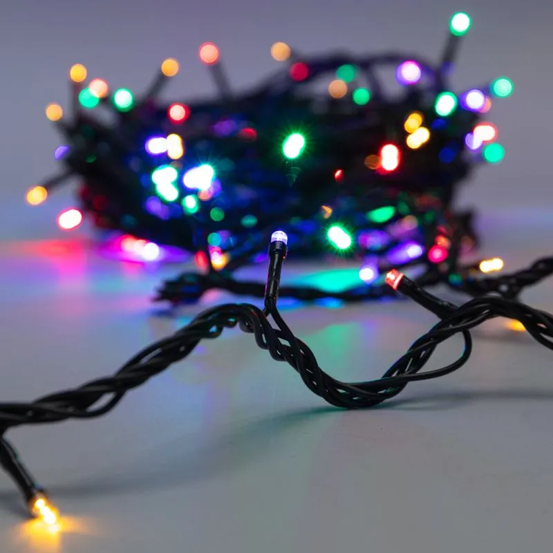 Гирлянда Нить управляемая 10м 100 LED МУЛЬТИКОЛОР (RGYB) черный ПВХ IP65 свечение с динамикой 230В нужен контроллер 217-204 NEON-NIGHT - Фото 3