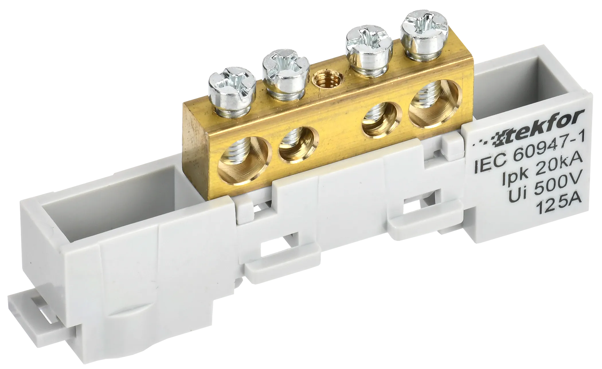 TEKFOR Шина L "фаза" неизолированная на универсальном держателе 8х12-4-Ср IEK TF-NN20-04-DL-K03