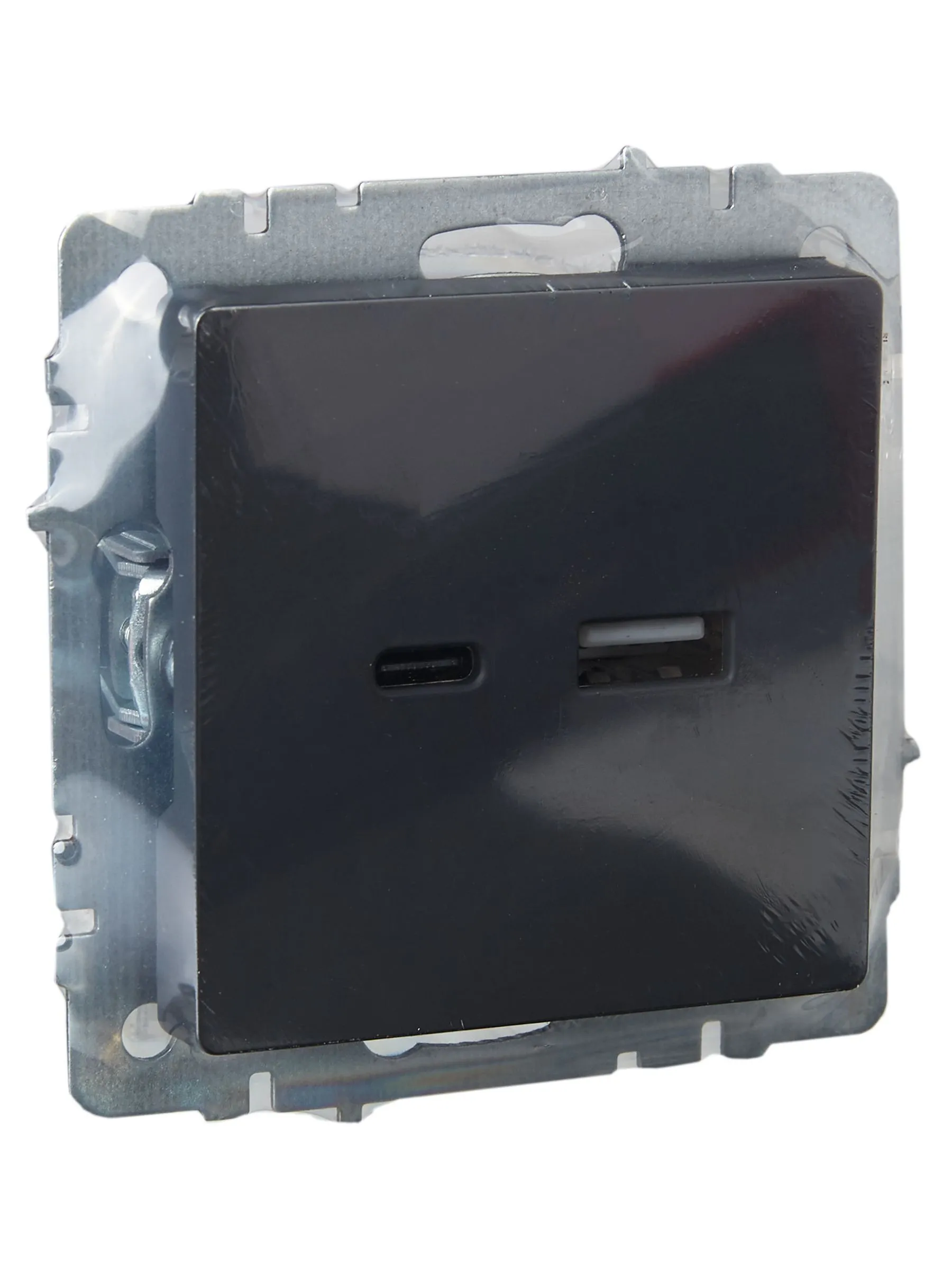 BRITE Розетка USB A+C 18Вт РЮ11-1-БрГ графит IEK - Фото 8