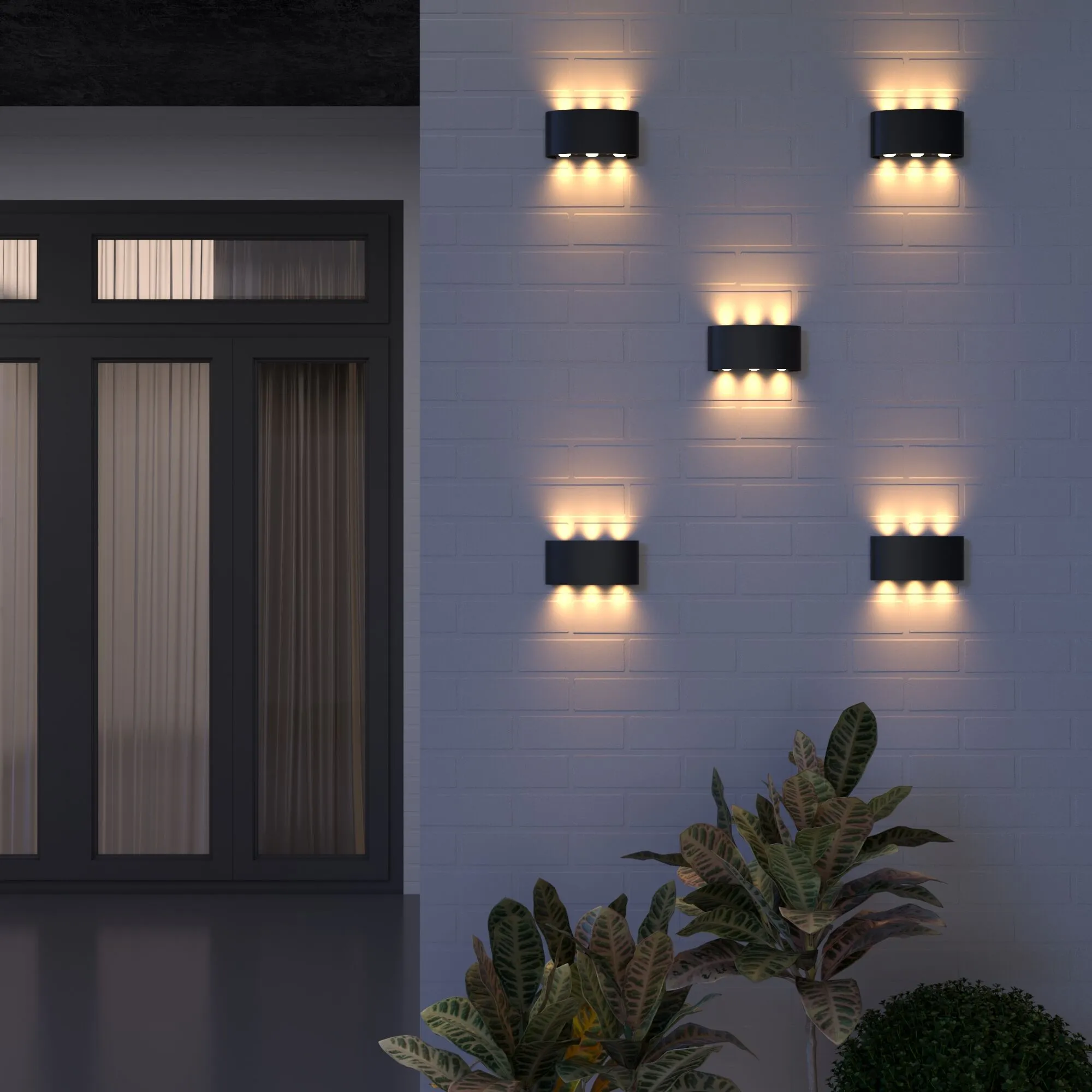 Светильник светодиодный уличный настенный 1551 TECHNO LED TWINKY TRIO черный 1551 TECHNO LED черный  - Фото 4