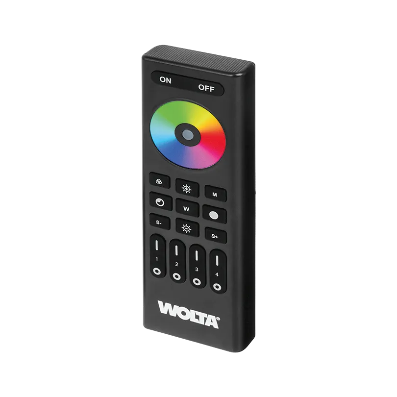 Пульт SMART WOLTA WRC-07/BK для лент RGB/RGBW/RGBW+MIX 4 зоны IP20 2,4ГГц черный 140х45,8х17мм 1/100