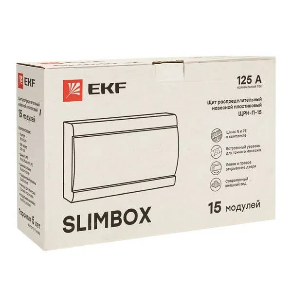 ЩРН-П-15 "SlimBox" белая дверца IP41 EKF