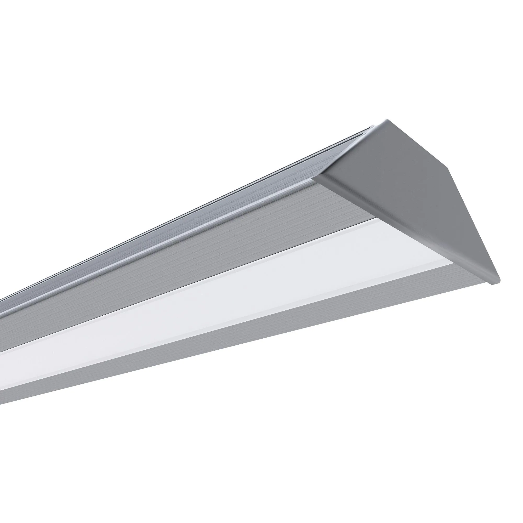 Профиль алюминиевый  угловой, накладной, серебро, 28,5х10,4мм, 1м, шир. ленты до 10мм (рассеиватель белый матовый, заглушки - 2шт.) - Фото 4