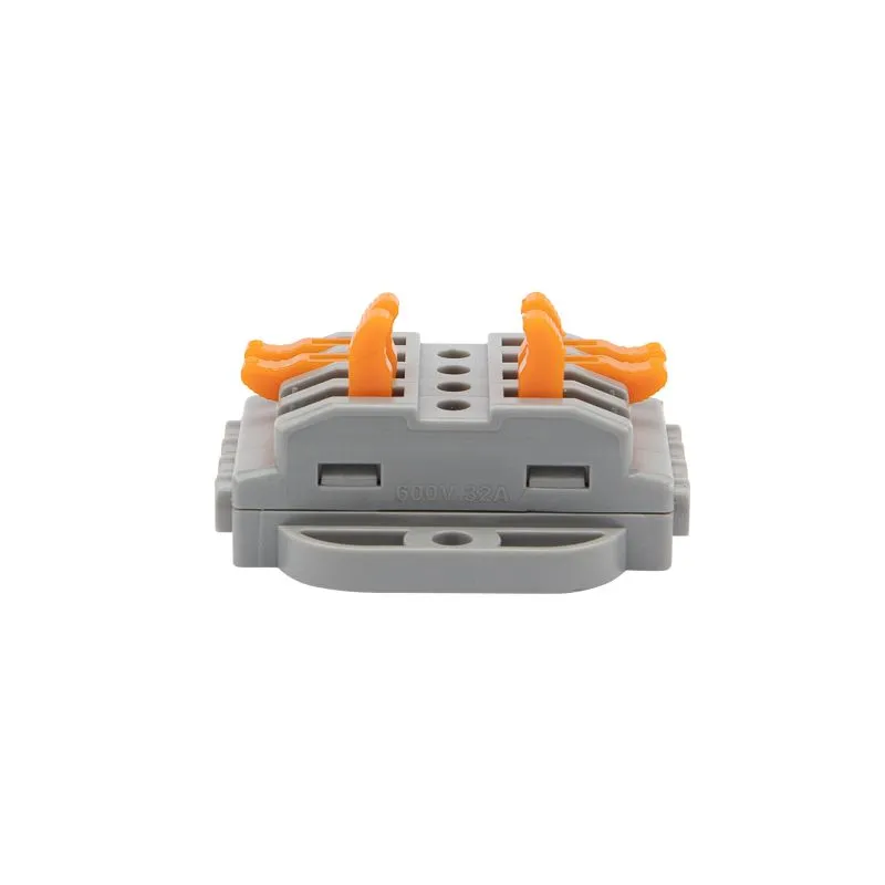 Клемма СМК 222-424P проходная 4 полюса, с монтажной площадкой (0,08-4 мм²), серая (25 шт./уп.) REXANT - Фото 2