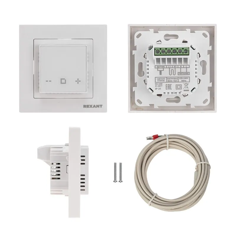 Терморегулятор цифровой RX-44W сенсорный, программируемый, с Wi-Fi, белый REXANT - Фото 3