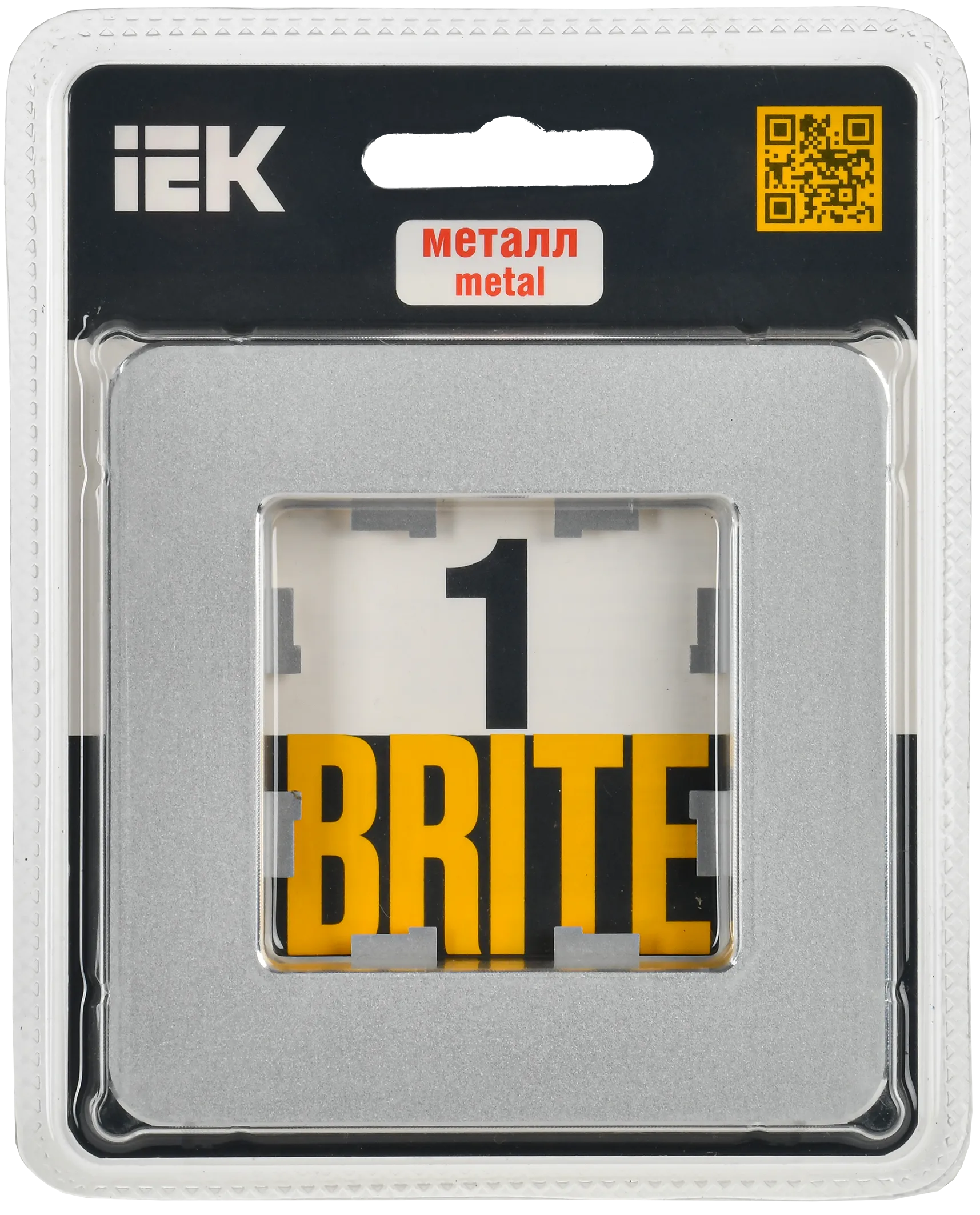 BRITE Рамка 1-местная РУ-1-1-Бр металл алюминий RE IEK - Фото 2
