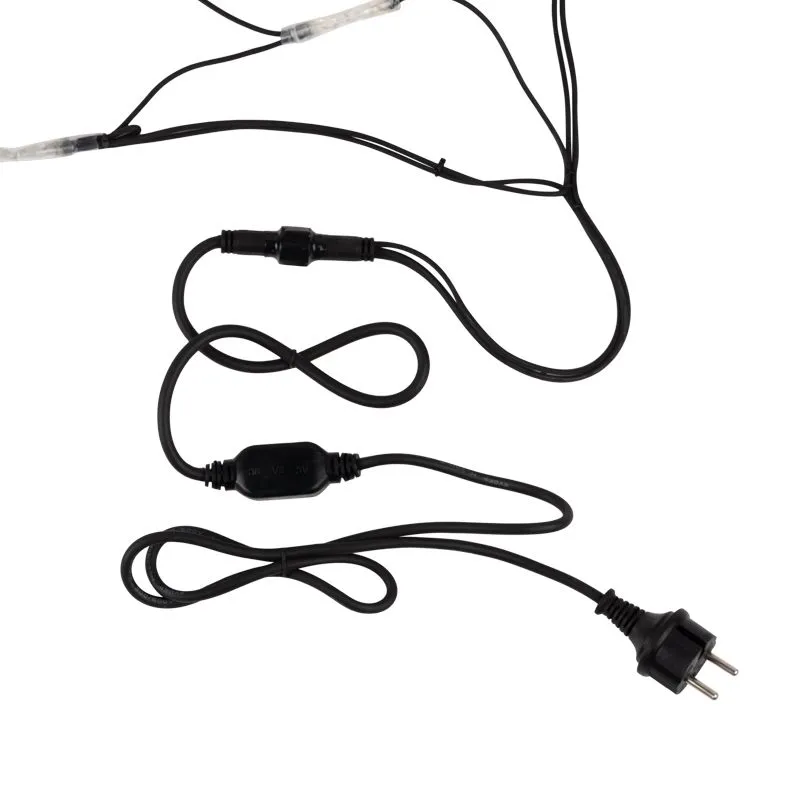 Гирлянда светодиодная Сеть 2x3м 432 LED ТЕПЛЫЙ БЕЛЫЙ черный каучук IP67 постоянное свечение 230В блок в комплекте NEON-NIGHT - Фото 5