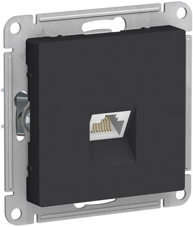 Розетка компьютерная AtlasDesign RJ45 кат.6A механизм карбон SE ATN001086