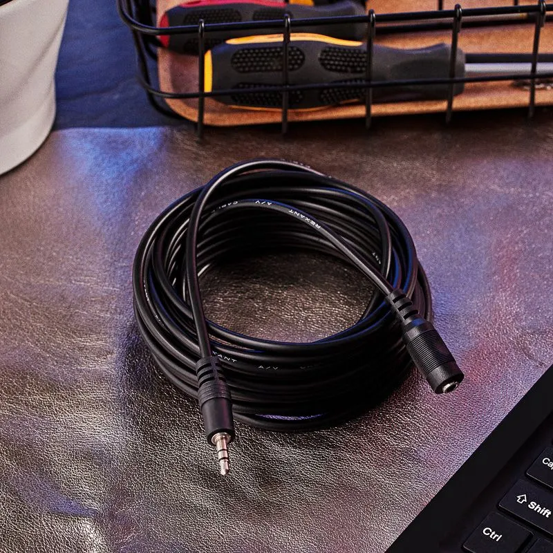 Шнур Стерео 3,5мм гнездо - Стерео 3,5мм штекер, 5м REXANT - Фото 2