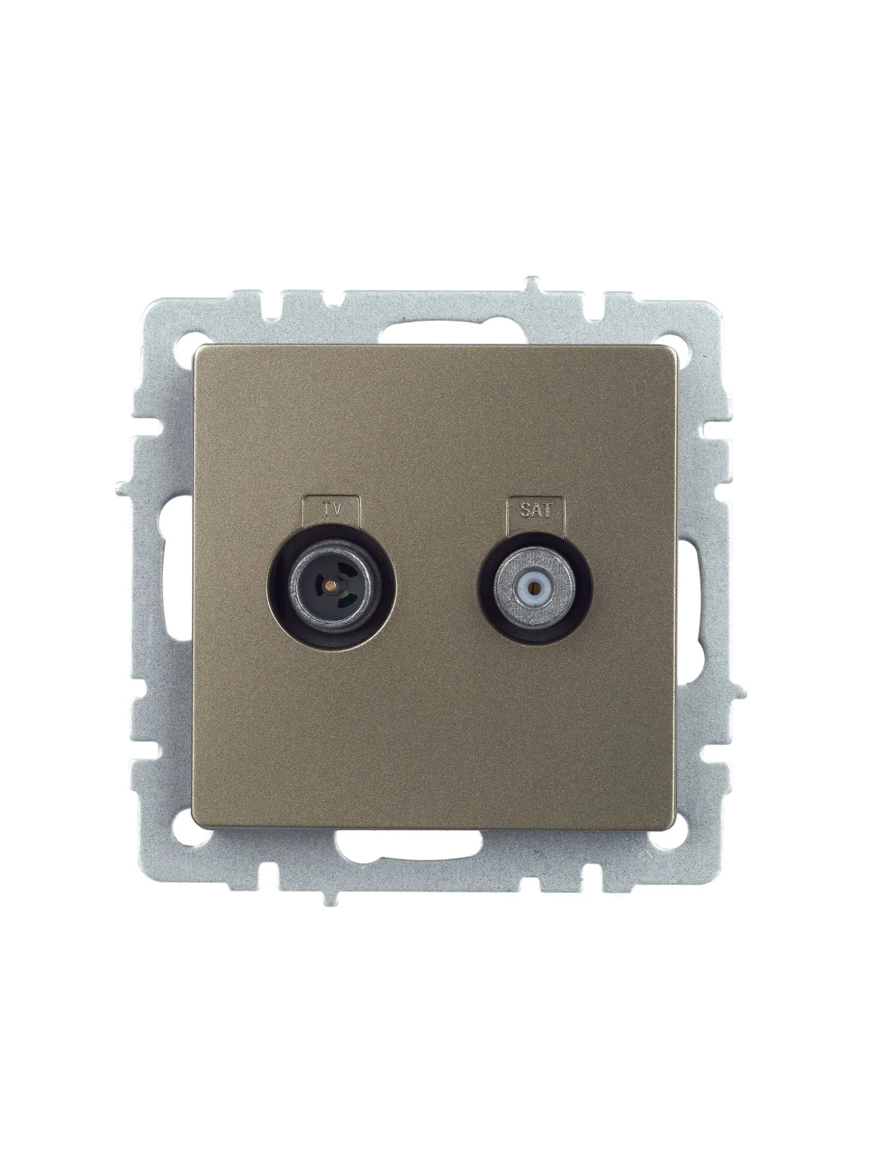 BRITE Розетка двойная TV+SAT РТВ/РСп12-БрШ шампань IEK - Фото 8