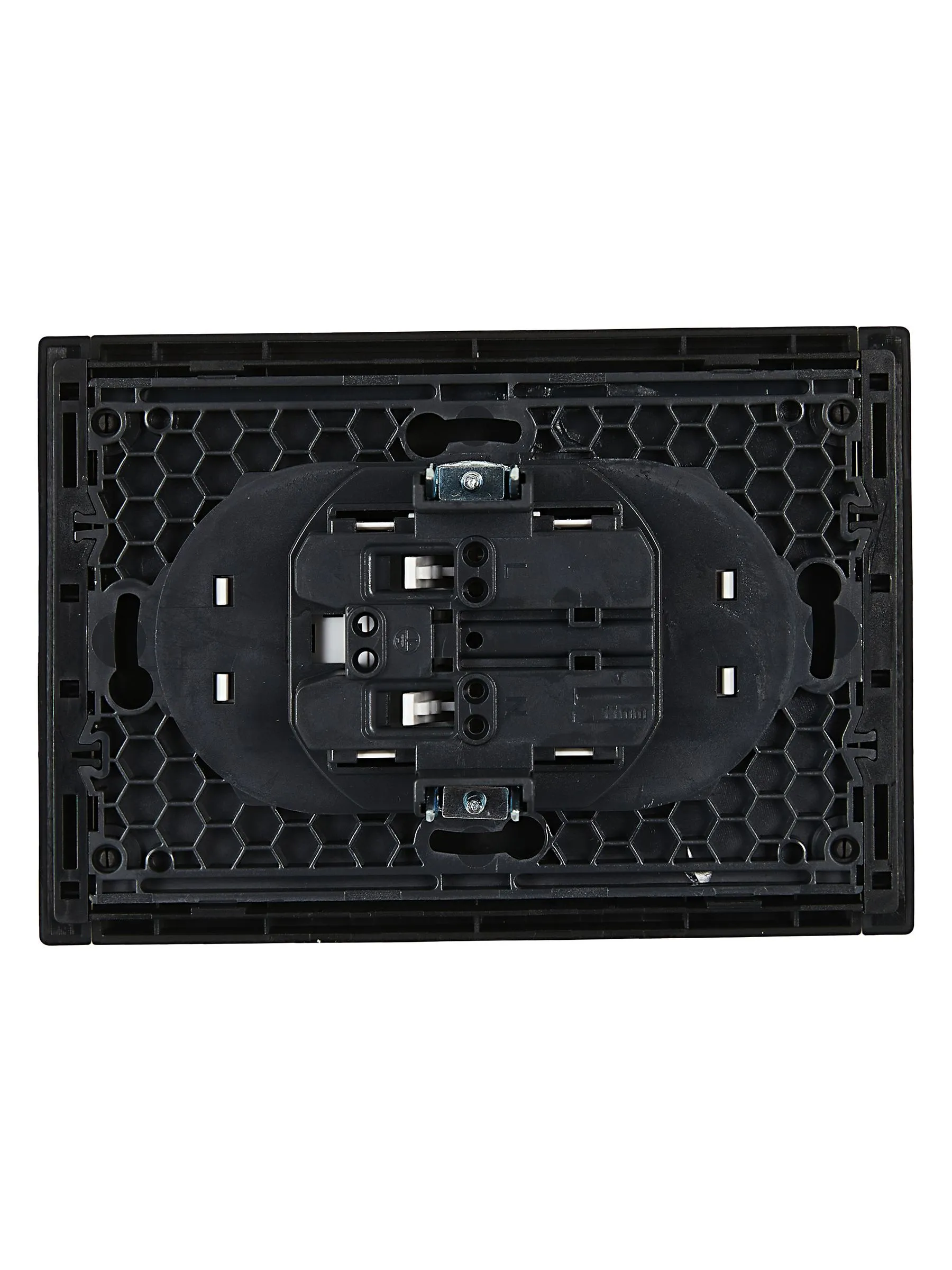 FORTE&PIANO Розетка 2-местная без заземления с защитными шторками безвинтовое крепление 10А FP125 черный IEK - Фото 4